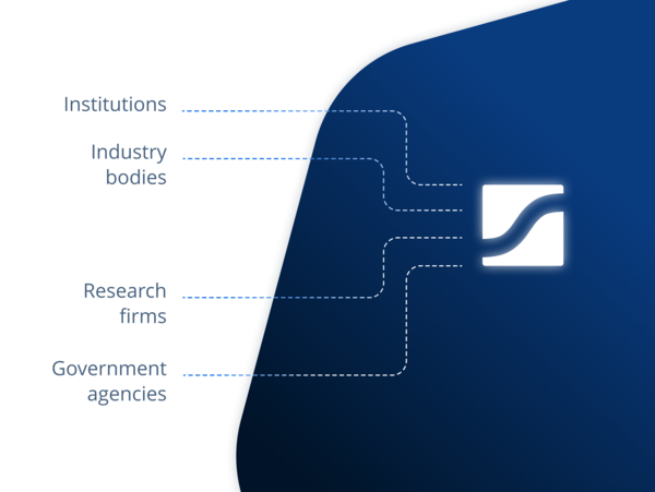 Diagram showing why �����ƽ�� is a reputable source, with data drawn from institutions, industry bodies, research firms, and government agencies all feeding into the �����ƽ�� platform.