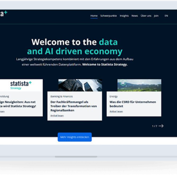 Strategy consulting section presenting Statista Strategy digital platform overview